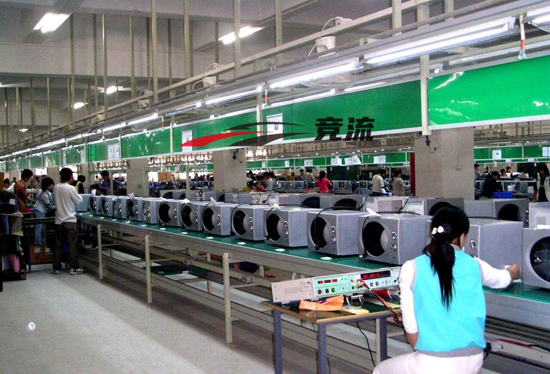 Microwave oven assembly line