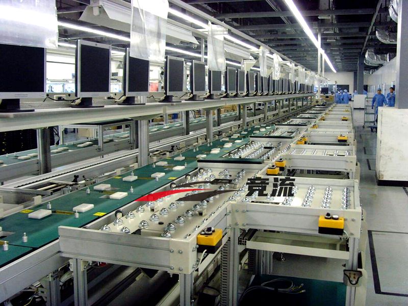 Computer display assembly line